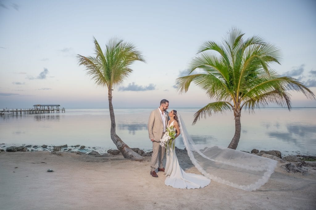 Adriana and Adam at their Cheeca Lodge wedding in Islamorada, Florida Keys