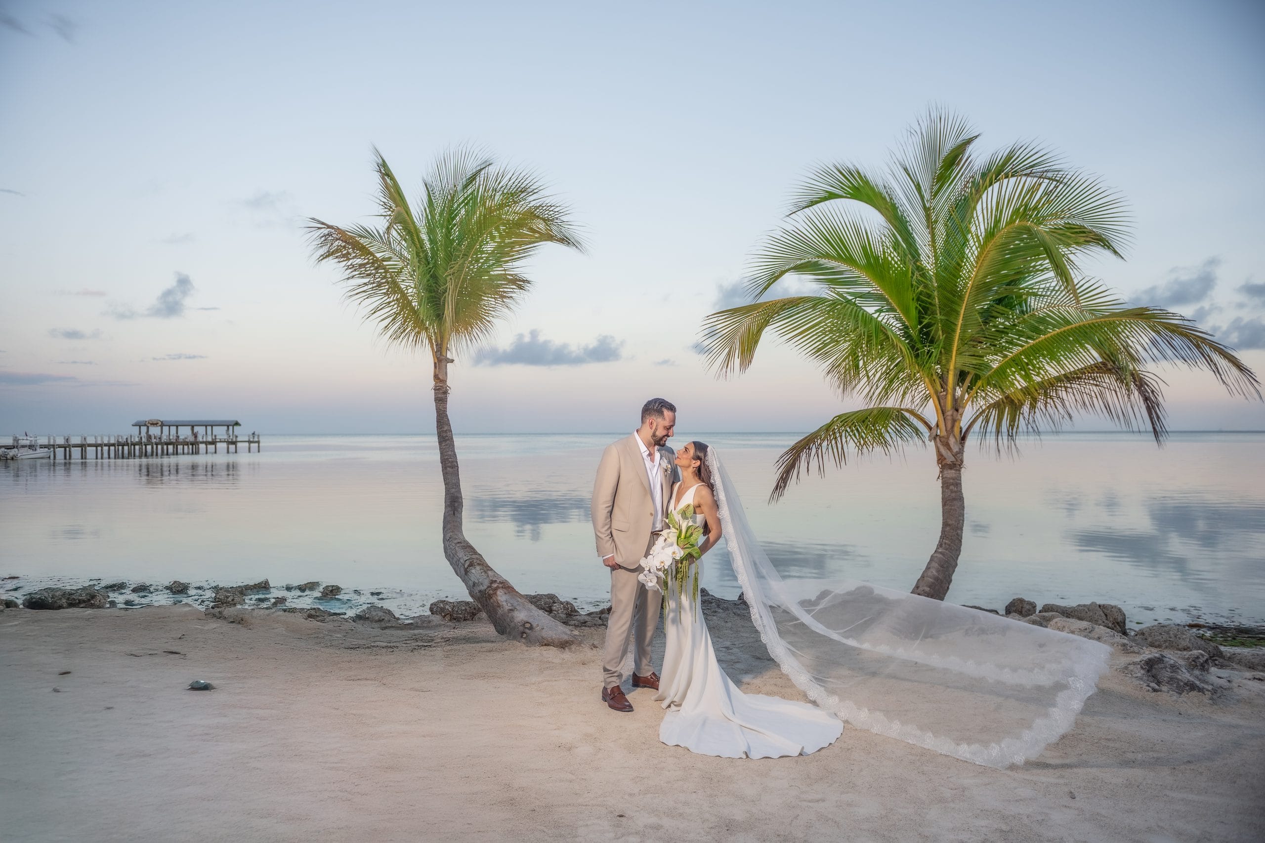 Adriana and Adam at their Cheeca Lodge wedding in Islamorada, Florida Keys